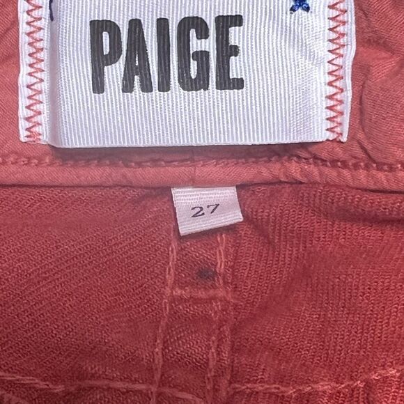 Revolve Paige Jimmy Jimmy Raw hem cuffed denim shorts in Urchin rust Sz 27 - Picture 3 of 5